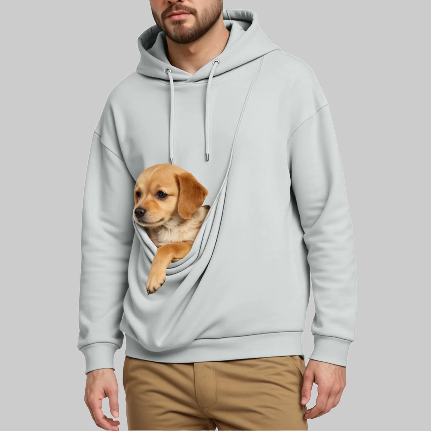New Pure Cashmere Sweater For Men Unisex Cat And Dog Bag Hooded Sweatshirt Pocket Pet Bag Holder Sweatshirt мужская одежда