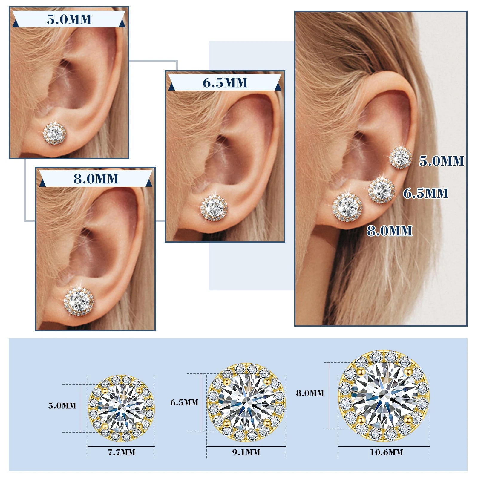 TUHE Unisex VVS1 Moissanite Women Earrings 925 Silver Fine Jewelry Earings 3MM/4MM/5MM Silver 925 Fashion Earrings Women Gift - She Vibess By C2P