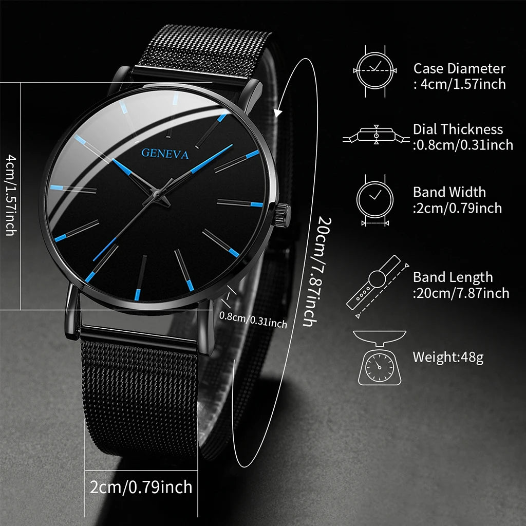 Fashion Ultra-thin Men Business Watches Steel Mesh Band Male's Quartz Watch Relogio Masculino. that Special Someone. - She Vibess By C2P