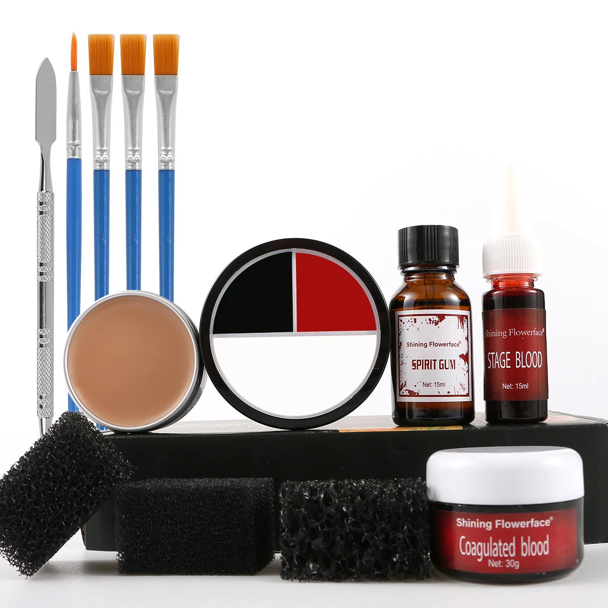 Halloween SFX Makeup Kit Scar Wax Special Effect Makeup,Face Body Paint， Spirit Gum，Sponges，Spatula，Fake Blood - She Vibess By C2P