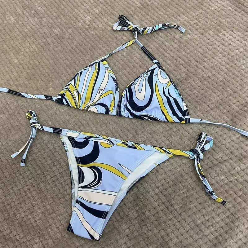2025 New Women's Headband Bikini Sets Fashion Design Swimsuits Europe Brand Sexy Tankini Swimsuits - She Vibess By C2P