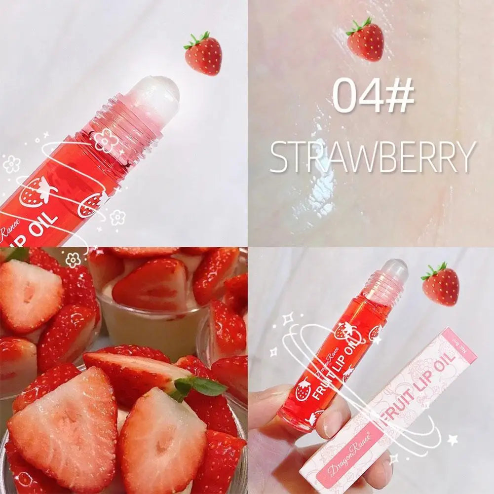 6 Colors Roll-on Fruit Essence Lip Balm Lip Oil Lip Moisturizing Mirror Primer Lip Lipstick Hydrating random Gloss Transparent - She Vibess By C2P