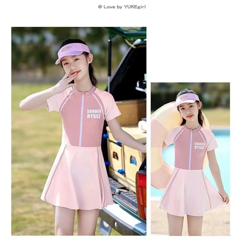 Children's Swimsuits, Women's Primary, Middle, And Big Children's Swimsuits, Summer New Girls' One-Piece Swimming Equipment - She Vibess By C2P
