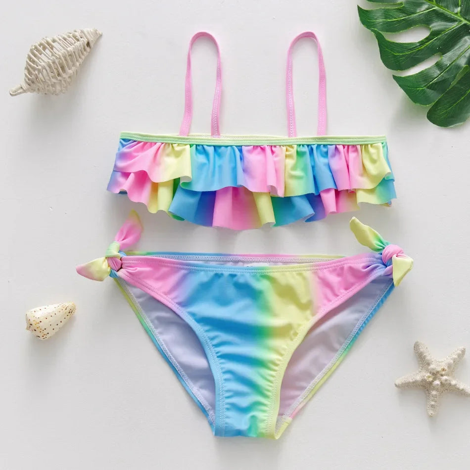 Girls Black Tassel Tankini Swimsuits Summer Beachwear Children Girls Bathing Suits Two-pieces Baby Girls Bikini Swimsuits - She Vibess By C2P