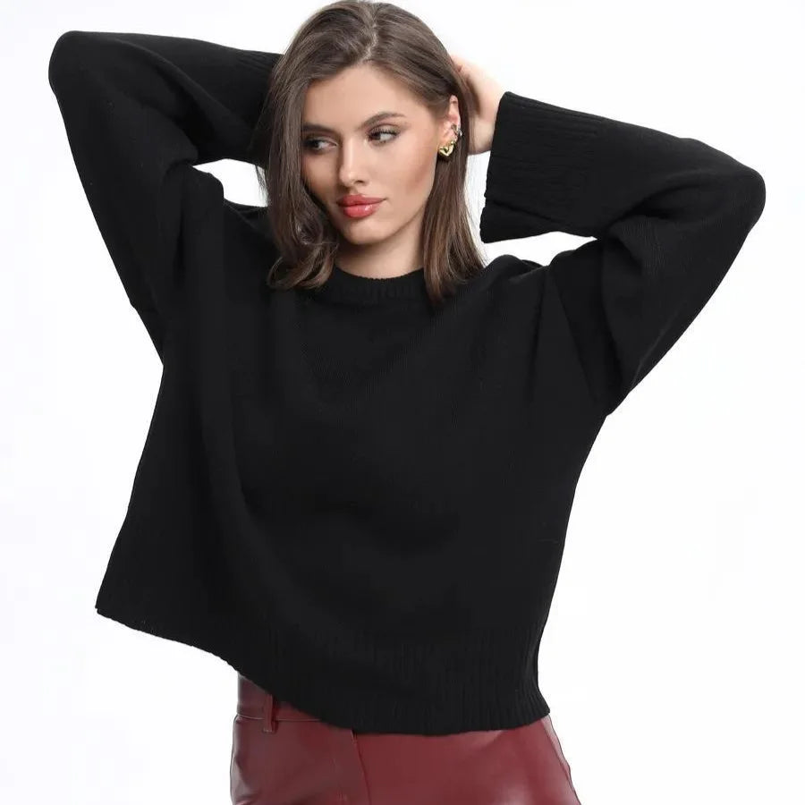 Abrigo Mujer 2025 Fall Winter Fashion Knitted Top Solid O Neck Long Sleeve Sweater Casual Jerseys Korean Style Women Pullover