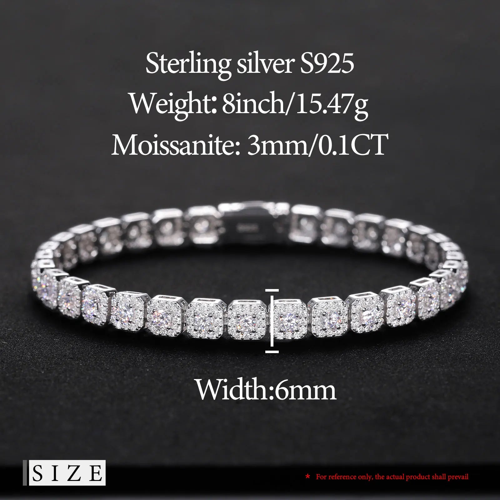 Iced Out Moissanite Halo Tennis Bracelet for Women Men S925 Sterling Silver 18k Gold Plated Jewelry with GRA Bracelets Gifts - She Vibess By C2P