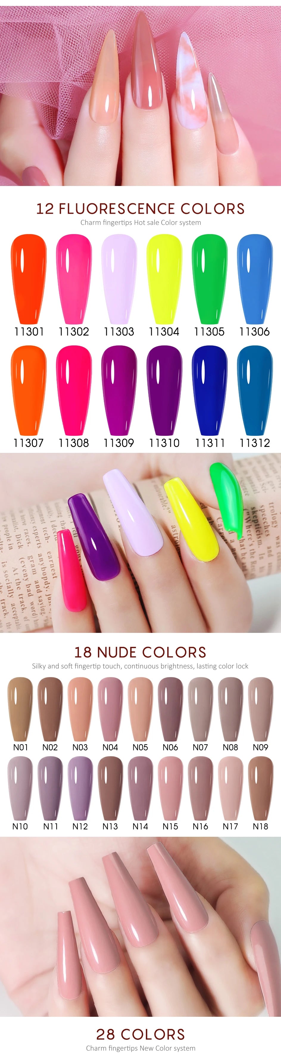 NAILCO 15ml Nail Gel Polish Red Pink Nude Soak off UV LED Long Lasting Eco-Friendly Professional Nail Beauty Salon Lacquer Varnish - She Vibess By C2P