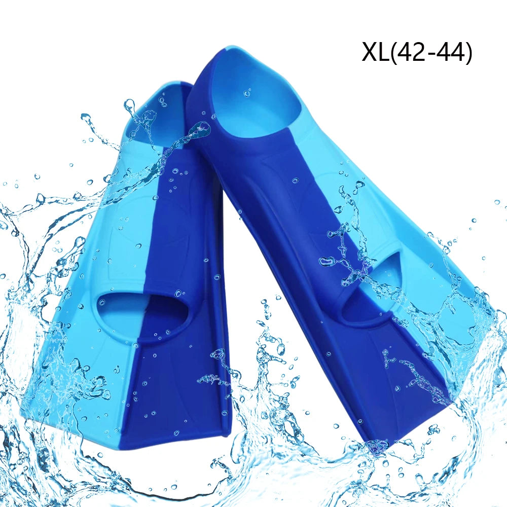 Snorkel Fins Swim Flippers Short Diving Frog Shoes Duck Webs Adjustable Silicone Professional Men Women Youth Kid Equipment Set - She Vibess By C2P