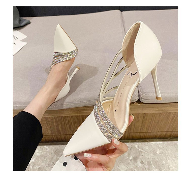 Women Evening Party High Heels New  Pumps Elegant Ladies Pointed To Black  Strappy Stripper Shoes for Women