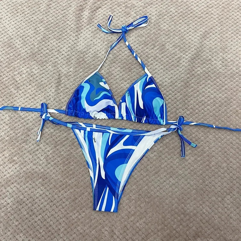 2025 New Women's Headband Bikini Sets Fashion Design Swimsuits Europe Brand Sexy Tankini Swimsuits - She Vibess By C2P