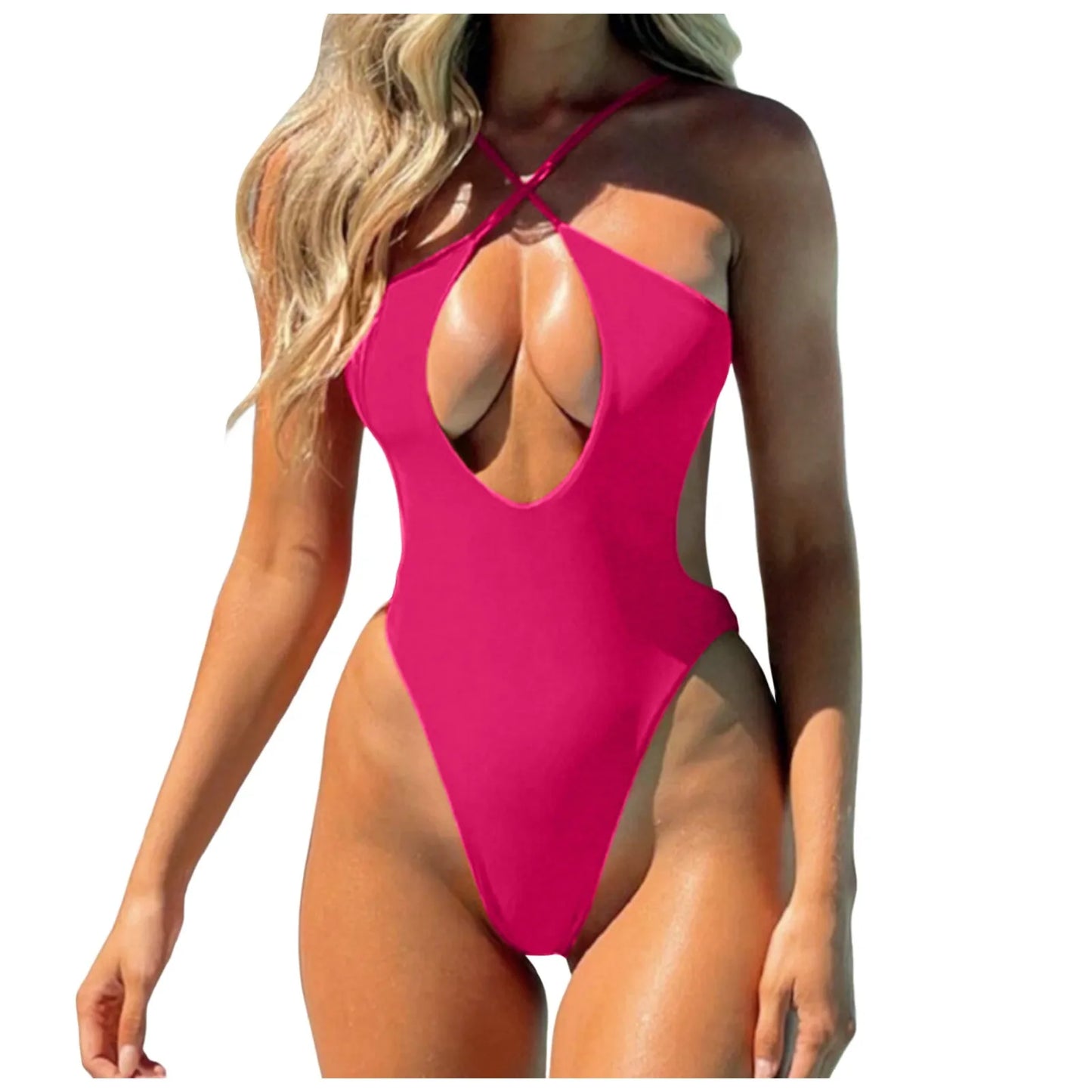 Women'S Sexy Bathing Suit Cut Out Backless Monokini Swimsuits Bottoms Full Coverage Maternity Bikini Swimsuits Female Bandeau - She Vibess By C2P