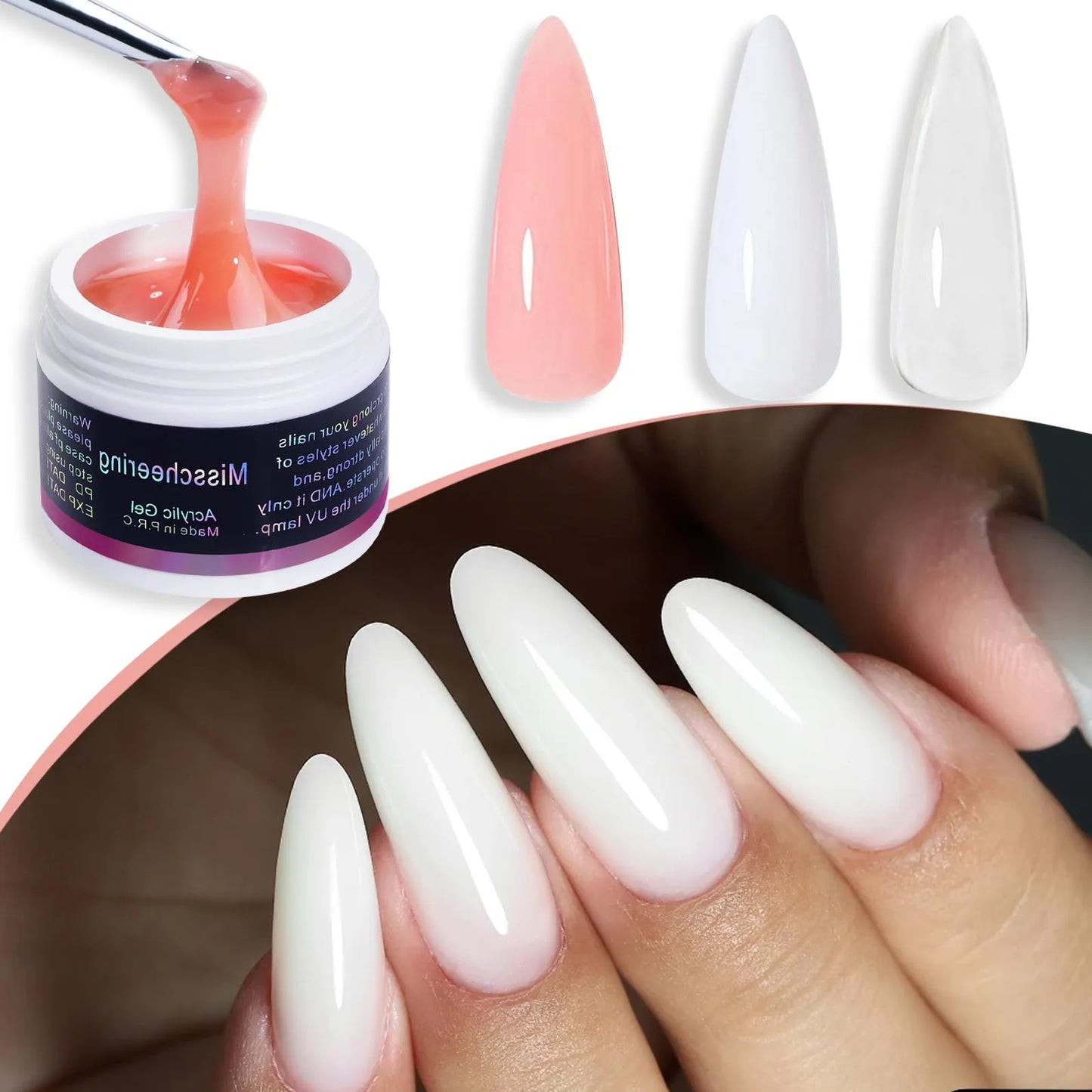 60ml Nail Art Gel Polish Nail Pink White Clear Varnish Acrylic Powder Liquid Nail Art Poly Nail Gel for Fingertip Extension tool - She Vibess By C2P