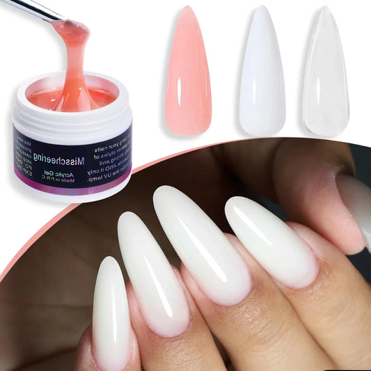 60ml Nail Art Gel Polish Nail Pink White Clear Varnish Acrylic Powder Liquid Nail Art Poly Nail Gel for Fingertip Extension tool - She Vibess By C2P