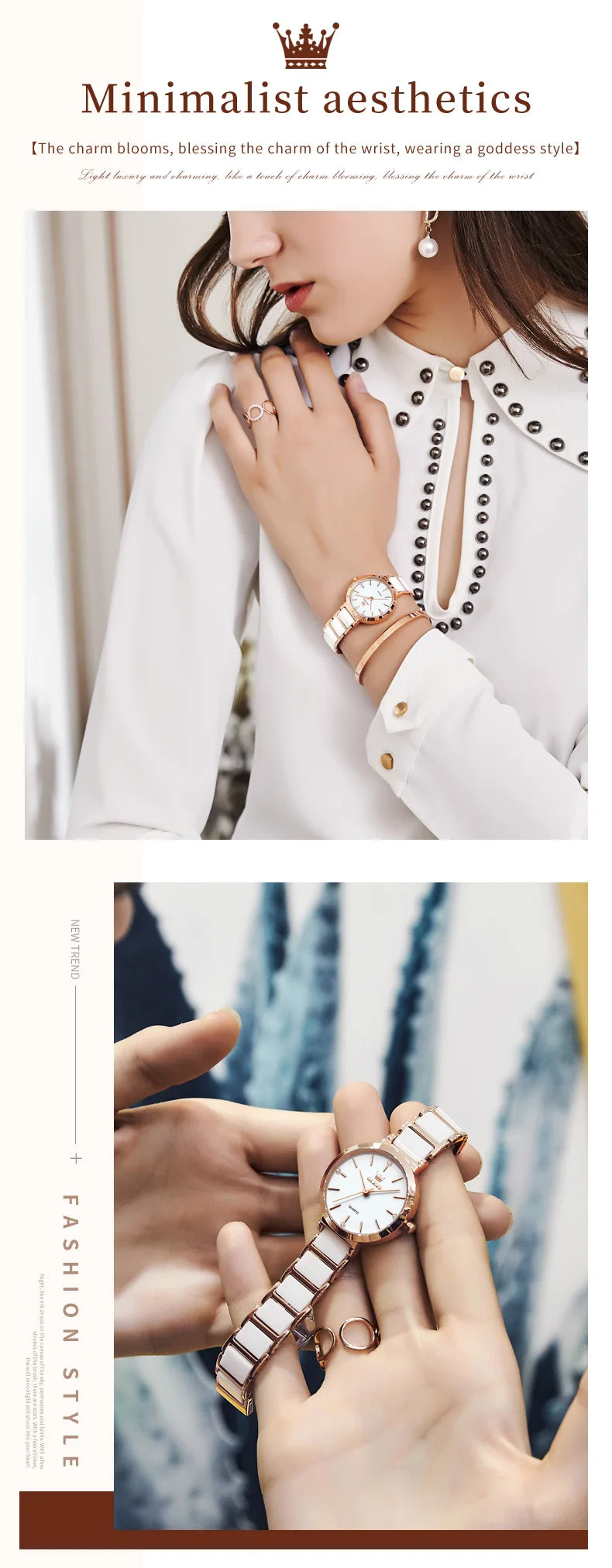OLEVS Fashion Women Watches Relogio Feminino Luxury Rose Gold Watch Ladies Quartz Wrist Watch Ceramic Strap Clock Reloj Mujer - She Vibess By C2P