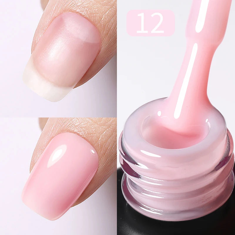 BORN PRETTY Milky Pink Rubber Base Gel Nail Polish Glitter 15ml Semi-Permanent Varnish Soak Off Self Leveling UV LED Gel - She Vibess By C2P