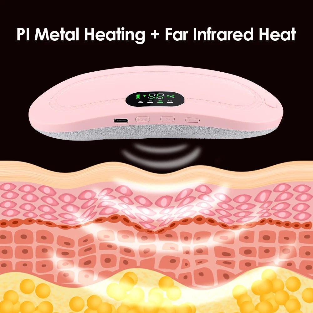 Menstrual Heating Pad Abdominal Massager Warm Palace Belt Waist Vibration Massage Device for Cramps Period Pain Relief Dorpship - She Vibess By C2P