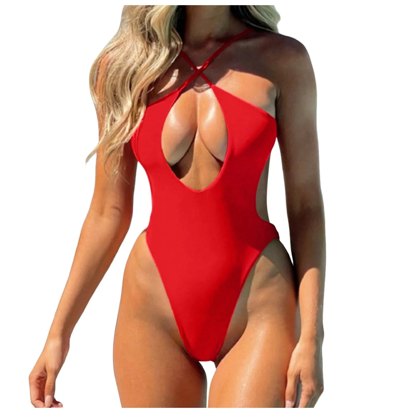 Women'S Sexy Bathing Suit Cut Out Backless Monokini Swimsuits Bottoms Full Coverage Maternity Bikini Swimsuits Female Bandeau - She Vibess By C2P