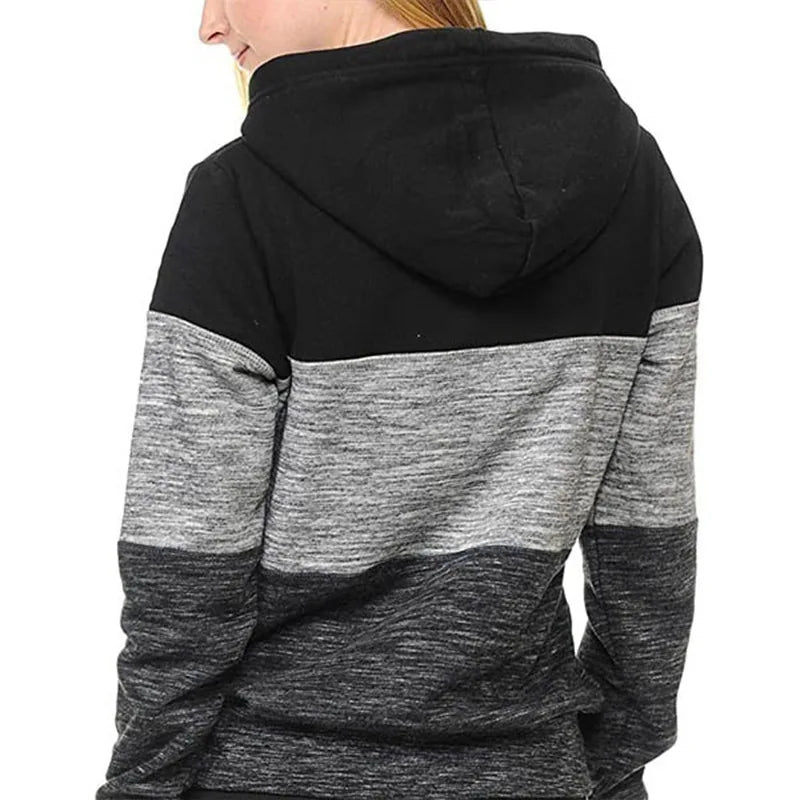 Hoodies Daily Women's Sweatshirts Versatile Fashion Color Block Jogging Sweatpants Tracksuit Hot Sales Casual Pullovers Clothing - She Vibess By C2P