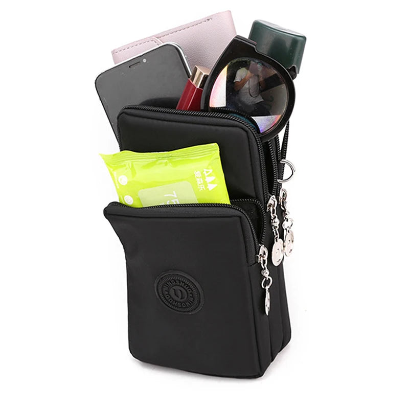 New Women Mobile Phone Bag Nylon Cell Phone Bag Coin Purse Strap Shoulder Bag Small Crossbody Bags for Women Wallet Travel Purse - She Vibess By C2P