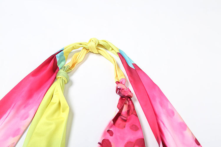 Weird Puss Colorful Leopard Women 2 Piece Set Y2K Beach Vacation Halter Tank Tops+Wrapped Maxi Skirts Matching Vacation Clubwear