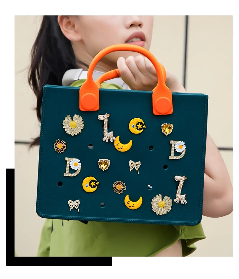 EVA Large Leather Shoulder Bag Handbag Tote Bag Storage for Women Casual Waterproof Beach Bag Hole Fit Charm Fashion Storage Bag - She Vibess By C2P