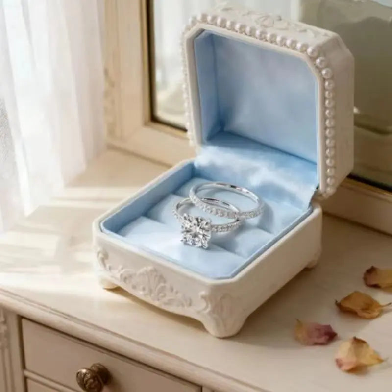 Anillo de circonita cúbica geométrica para mujer, chapado en plata, estilo punk, conjunto premium, joyería de compromiso, boda, tallas 5-11