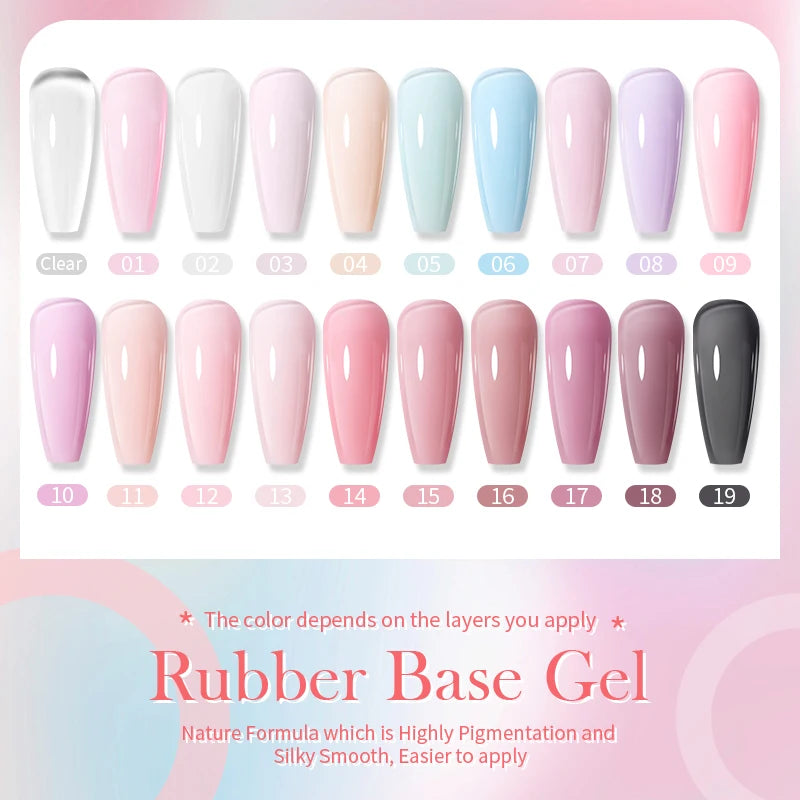 BORN PRETTY Milky Pink Rubber Base Gel Nail Polish Glitter 15ml Semi-Permanent Varnish Soak Off Self Leveling UV LED Gel - She Vibess By C2P