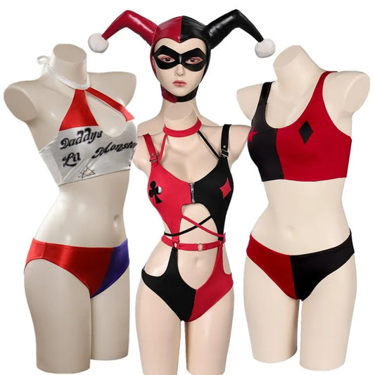 Quinzel Cosplay Sexy Lingerie Women Costume Women Vest Shorts Fantasia Outfits Wig Halloween Carnival Party Clothes-I’m Over 21 - She Vibess By C2P