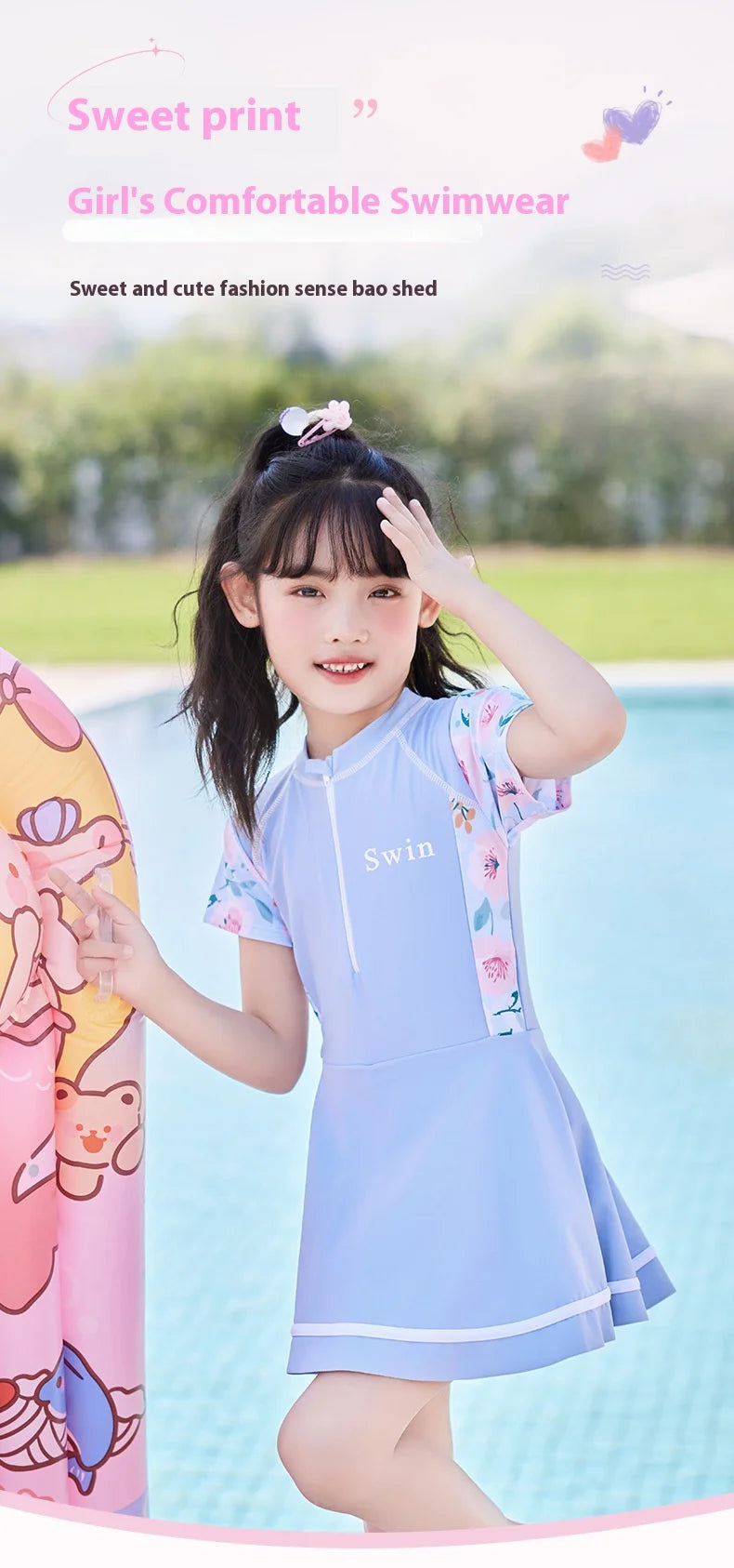 Children's Swimsuits, Summer New Small, Middle, Big Children, Girls, Casual Sports Swimsuits, Swimsuits, Skirts, Student Swimwea - She Vibess By C2P