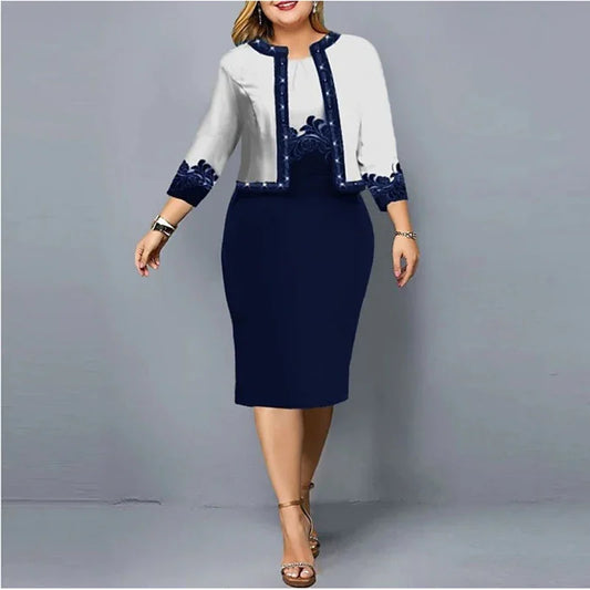 Spring Summer New Solid Women Dress Suits Fashion Floral Printed Cardigan Tops and Tank Dress Casual Elegant Two Piece Sets - She Vibess By C2P