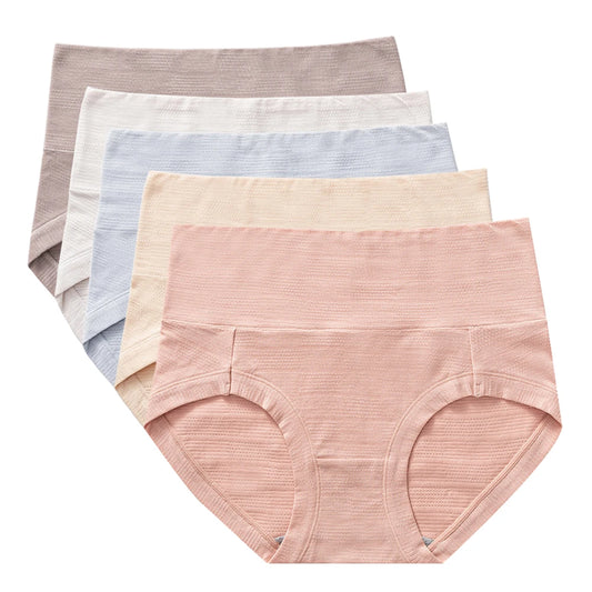 5pcs Multipack Women's Briefs Comfortable Cotton Underpants High Waist Underwear M-XXL Panties for Ladies Breathable Pants - She Vibess By C2P