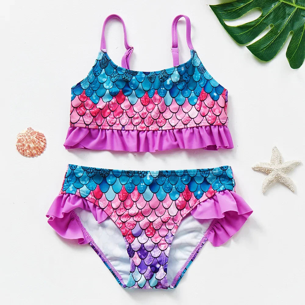Girls Black Tassel Tankini Swimsuits Summer Beachwear Children Girls Bathing Suits Two-pieces Baby Girls Bikini Swimsuits - She Vibess By C2P