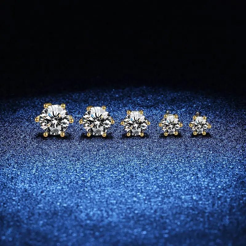 2 GRA Certificates S925 Sterling Silver Stud Earrings For Women And Men 100% Real Moissanite Pass Diamond Test Pen Fine Jewelry - She Vibess By C2P
