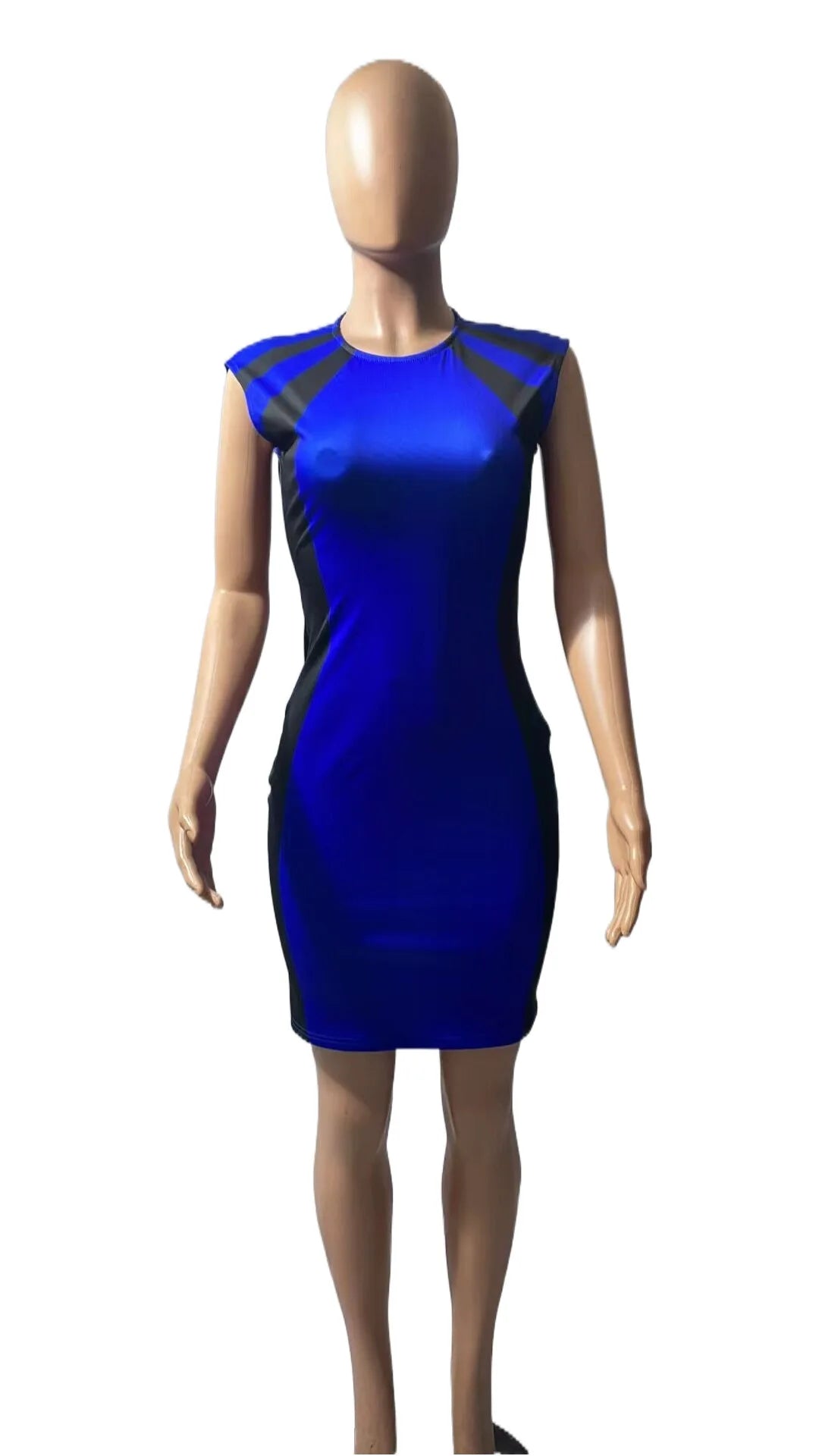 Women Wrap Hip Dress Striped Slim Fit Sleeveless Zipper Mini Dress Sheath Round Neck Casual Vestidos Office Lady Summer - She Vibess By C2P