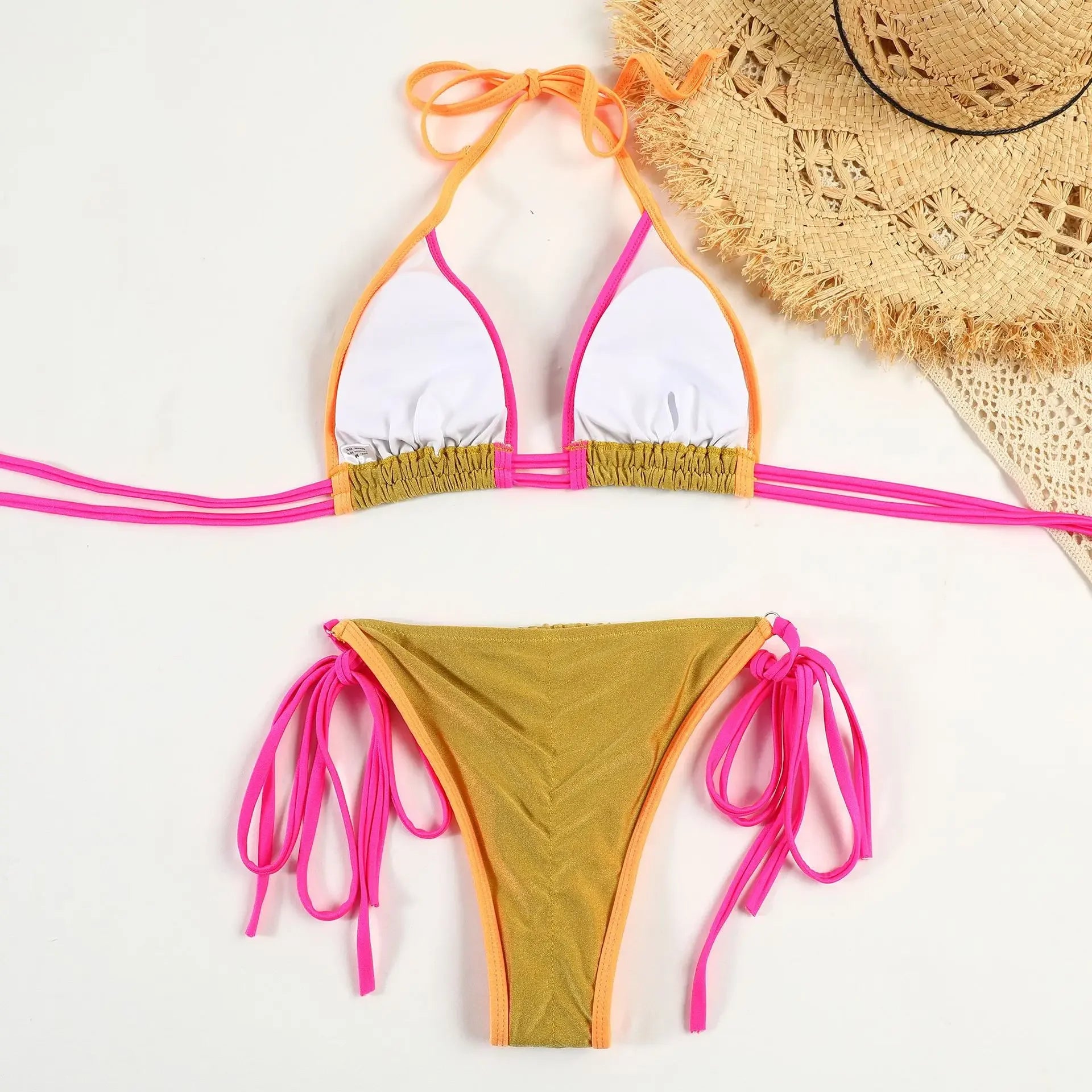 2024 New Style Women's Bikini Set Open-Back Sexy Printed Tie-Up Two-Piece Swimsuit From China Fashionable and Young Style - She Vibess By C2P