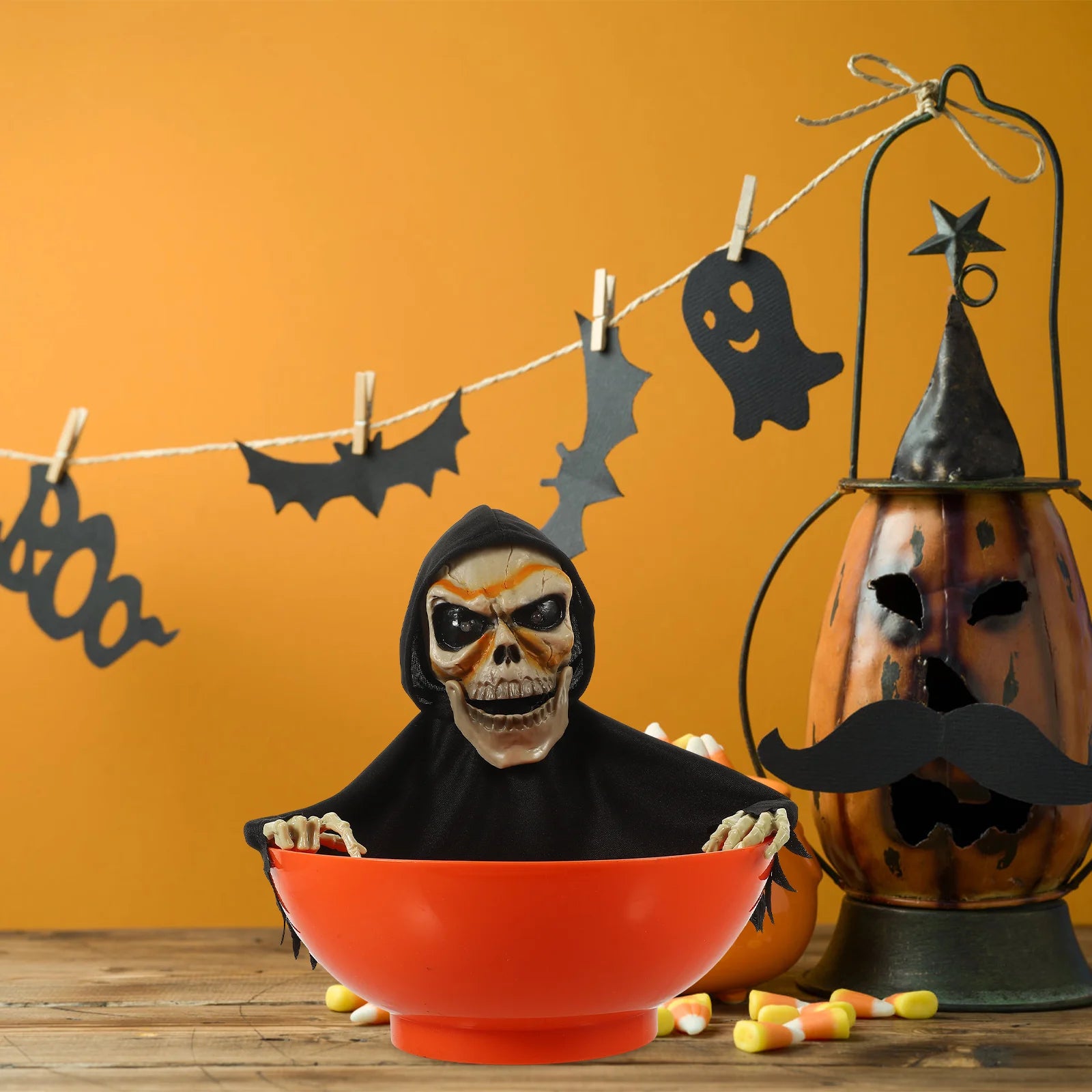 Halloween Props Animated Pumpkin Candy Holder Dish Decorations Trick Treat Bowl Snack Serving - She Vibess By C2P