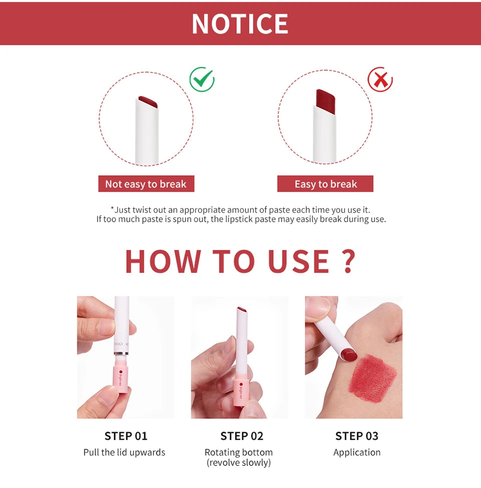 4 pcs/set Cigarette Lipstick Set Long Lasting Lip Glaze Matte Lip Gloss Waterproof Lip Stick Tube Nude Lip Tint Makeup Cosmetics - She Vibess By C2P