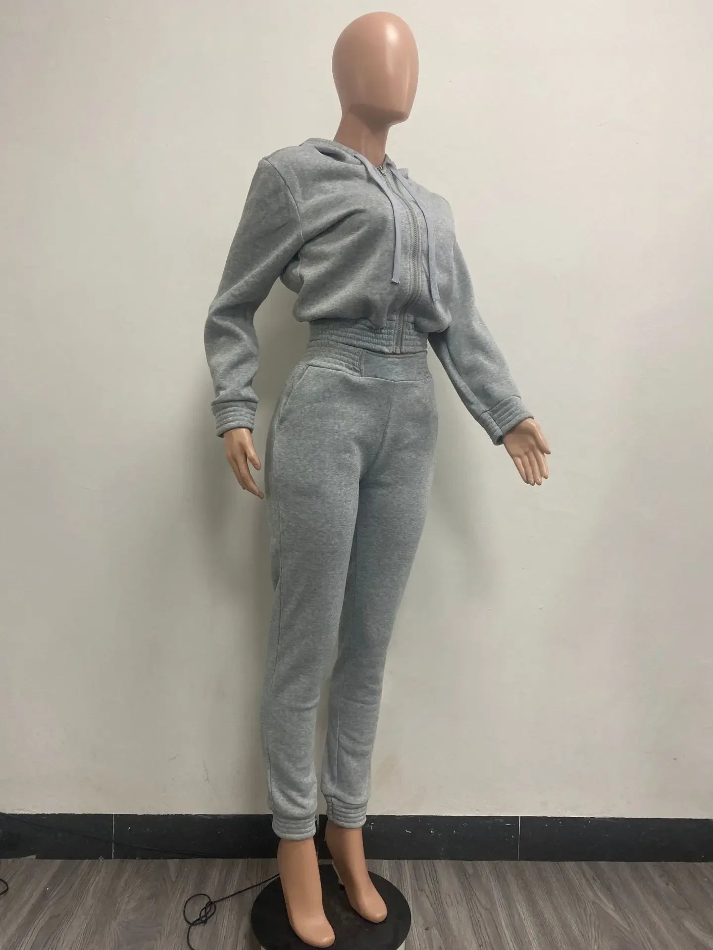TK6306 Women's Fleece-Lined Sweatshirt Hooded Sporty Casual Suit Cross-Border European And American Style Clothing - She Vibess By C2P