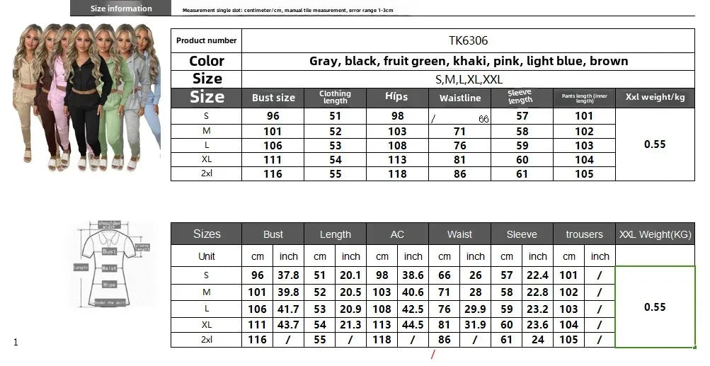 TK6306 Women's Fleece-Lined Sweatshirt Hooded Sporty Casual Suit Cross-Border European And American Style Clothing - She Vibess By C2P