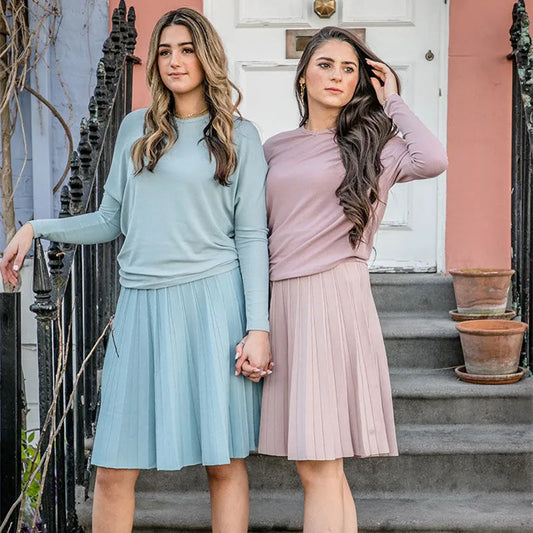 2024 New Women Spring Summer Knitted Skirts Female Classic Pleated Skirt Solid Color Knit Dresses Great Quality Clothes - She Vibess By C2P