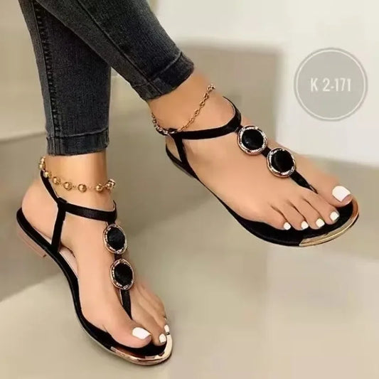 Women Sandals 2024 New Summer Casual Flat Sandals Flip Flops Luxury Designer Fashion Shoes Women Open Toe Daily Sandals Women - She Vibess By C2P