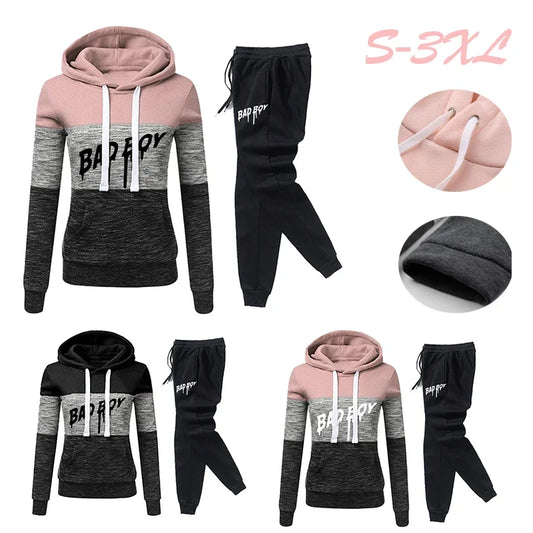Hoodies Daily Women's Sweatshirts Versatile Fashion Color Block Jogging Sweatpants Tracksuit Hot Sales Casual Pullovers Clothing - She Vibess By C2P