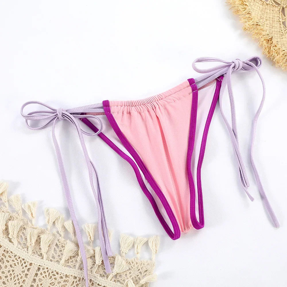 2024 New Style Women's Bikini Set Open-Back Sexy Printed Tie-Up Two-Piece Swimsuit From China Fashionable and Young Style - She Vibess By C2P