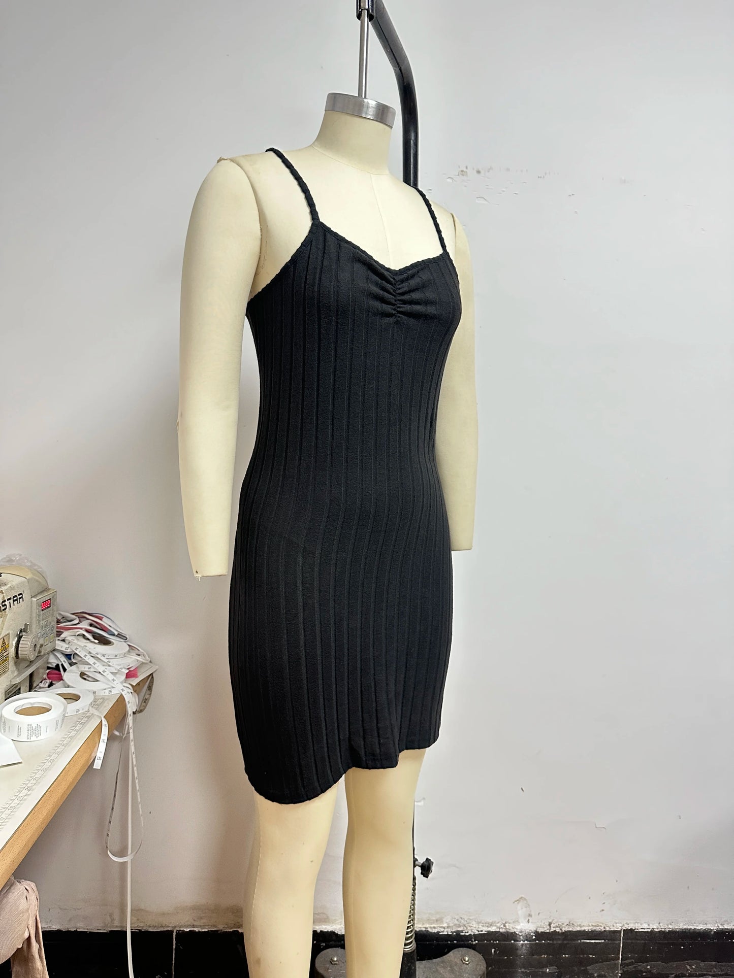 Womens Solid Button Front Jacket & Bodycon Dress