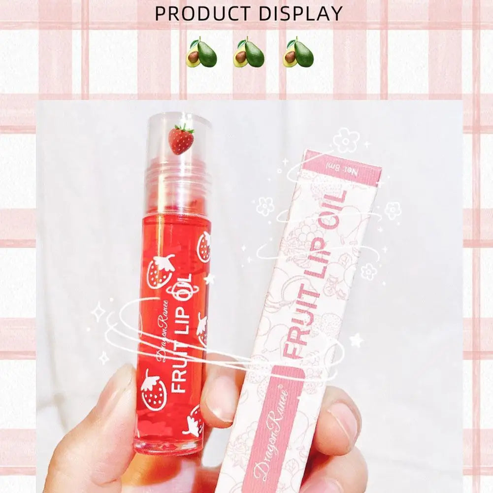 6 Colors Roll-on Fruit Essence Lip Balm Lip Oil Lip Moisturizing Mirror Primer Lip Lipstick Hydrating random Gloss Transparent - She Vibess By C2P