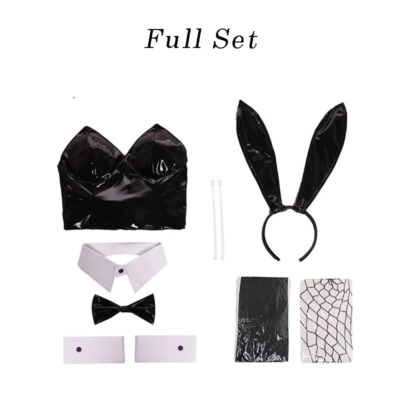 ROLECOS Game Red Black Bunny Suit Women Elastic Leather Fabric Sexy Cosplay Suit Halloween Christmas Jumpsuits-I’m Over 21 - She Vibess By C2P