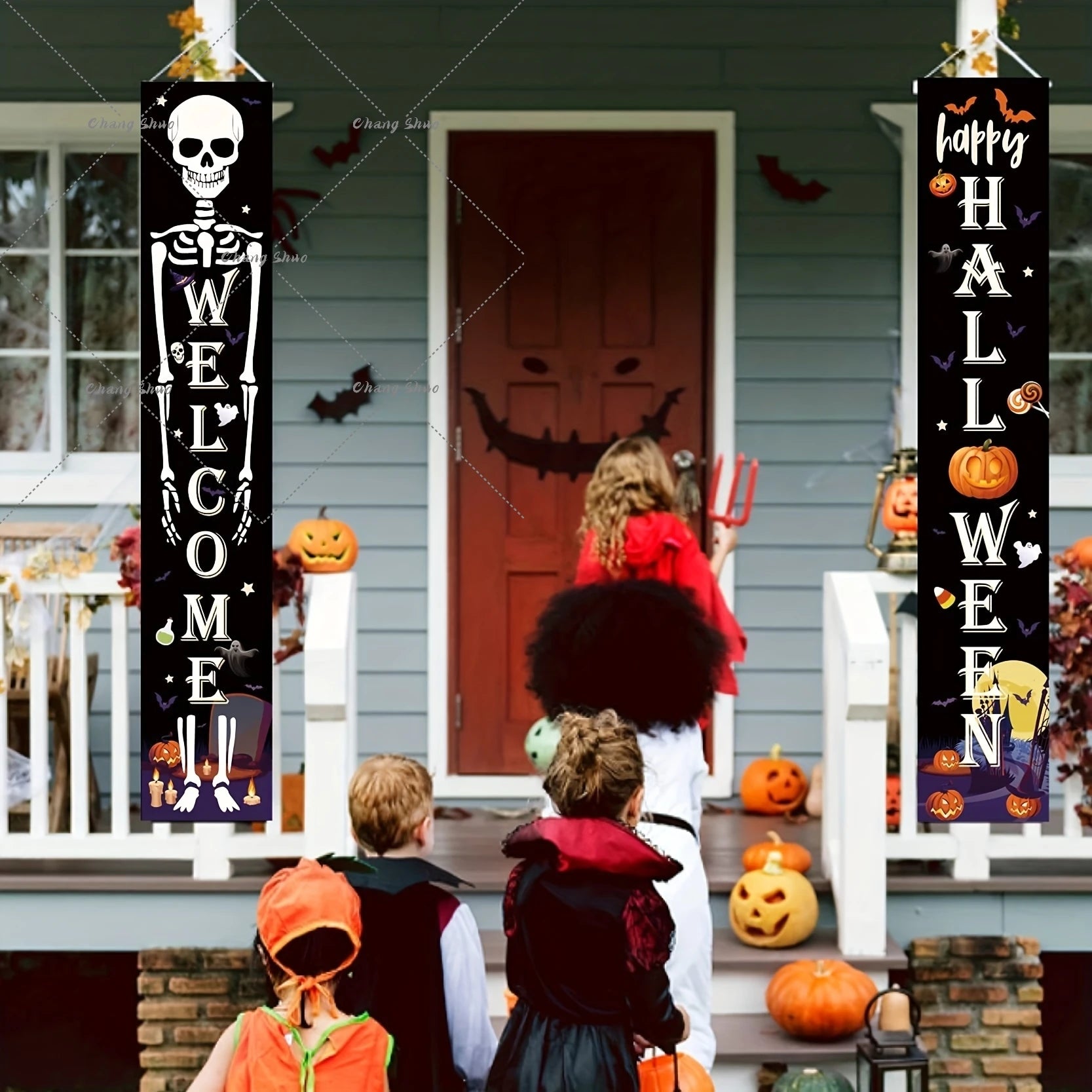 Halloween Hanging Door Curtain Banner Pumpkin Ghost Happy Halloween Decorations For Home Trick Or Treat Horror Party Supplies - She Vibess By C2P