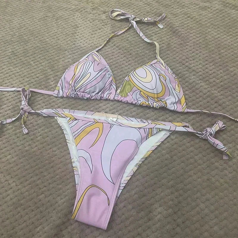 2025 New Women's Headband Bikini Sets Fashion Design Swimsuits Europe Brand Sexy Tankini Swimsuits - She Vibess By C2P