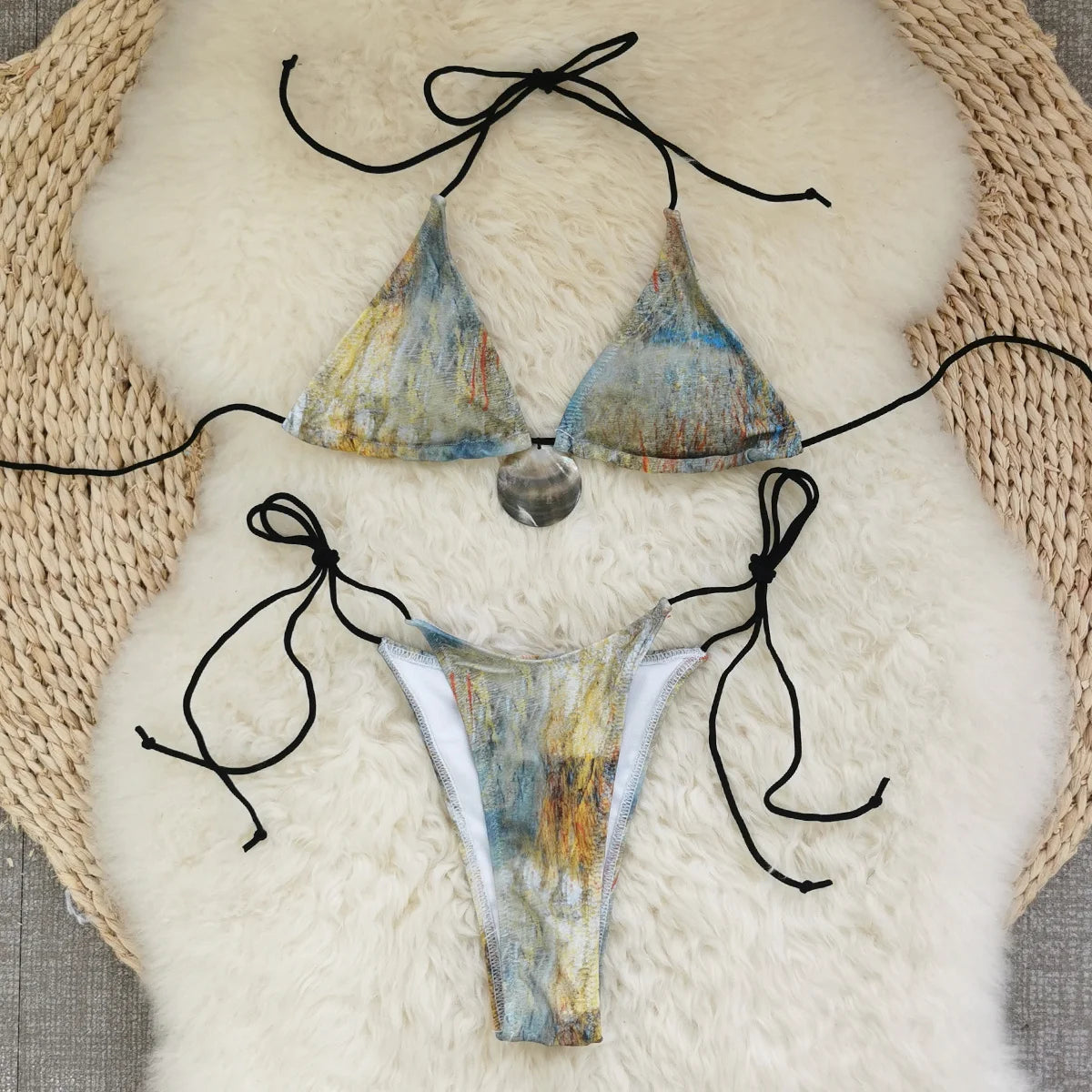 SEAURAL 2025 New Sexy Lace-up Brazilian Bikini Women Swimsuits Printed Swimwear Backless Biquini Swimsuits Beachwear Vacation - She Vibess By C2P