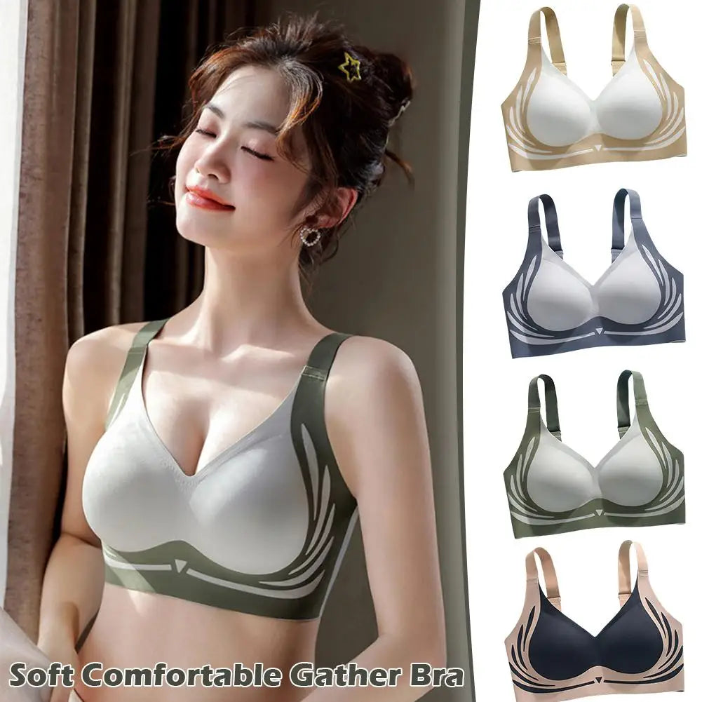 Wireless Push-Up Bra for Women - Adjustable, Seamless Supportive Underwear with Anti-Sagging Features